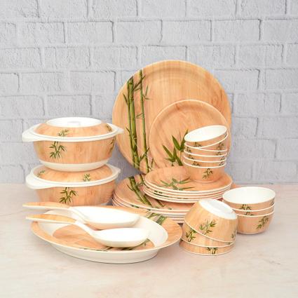 31 Pc Bamboo Dinner Set